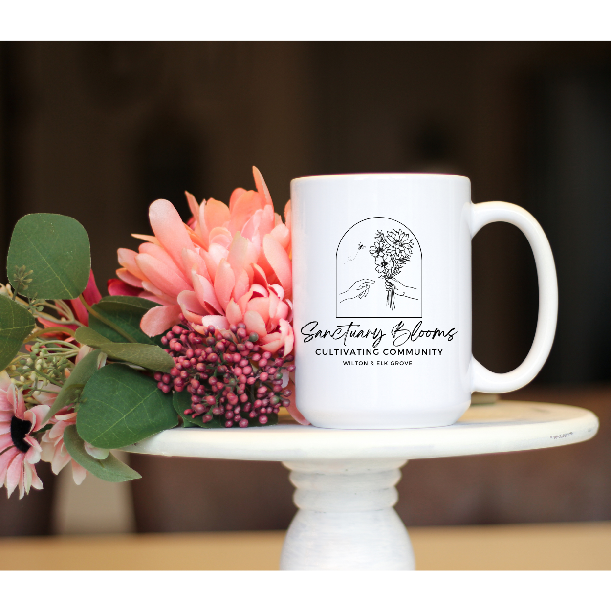 Sanctuary Blooms 15oz mug - Cultivating Community