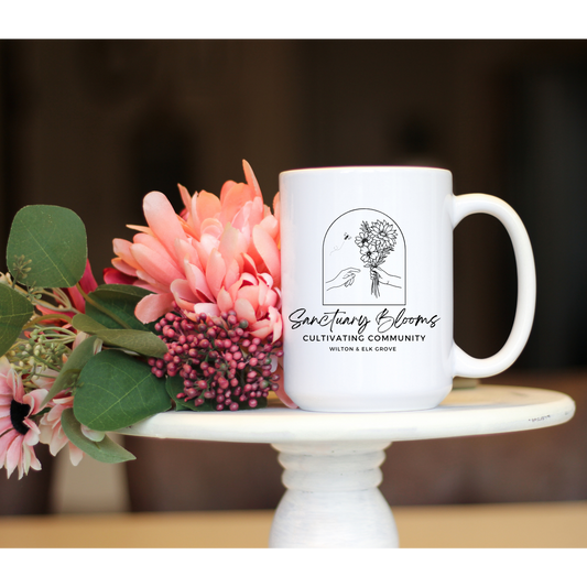 Sanctuary Blooms 15oz mug - Cultivating Community