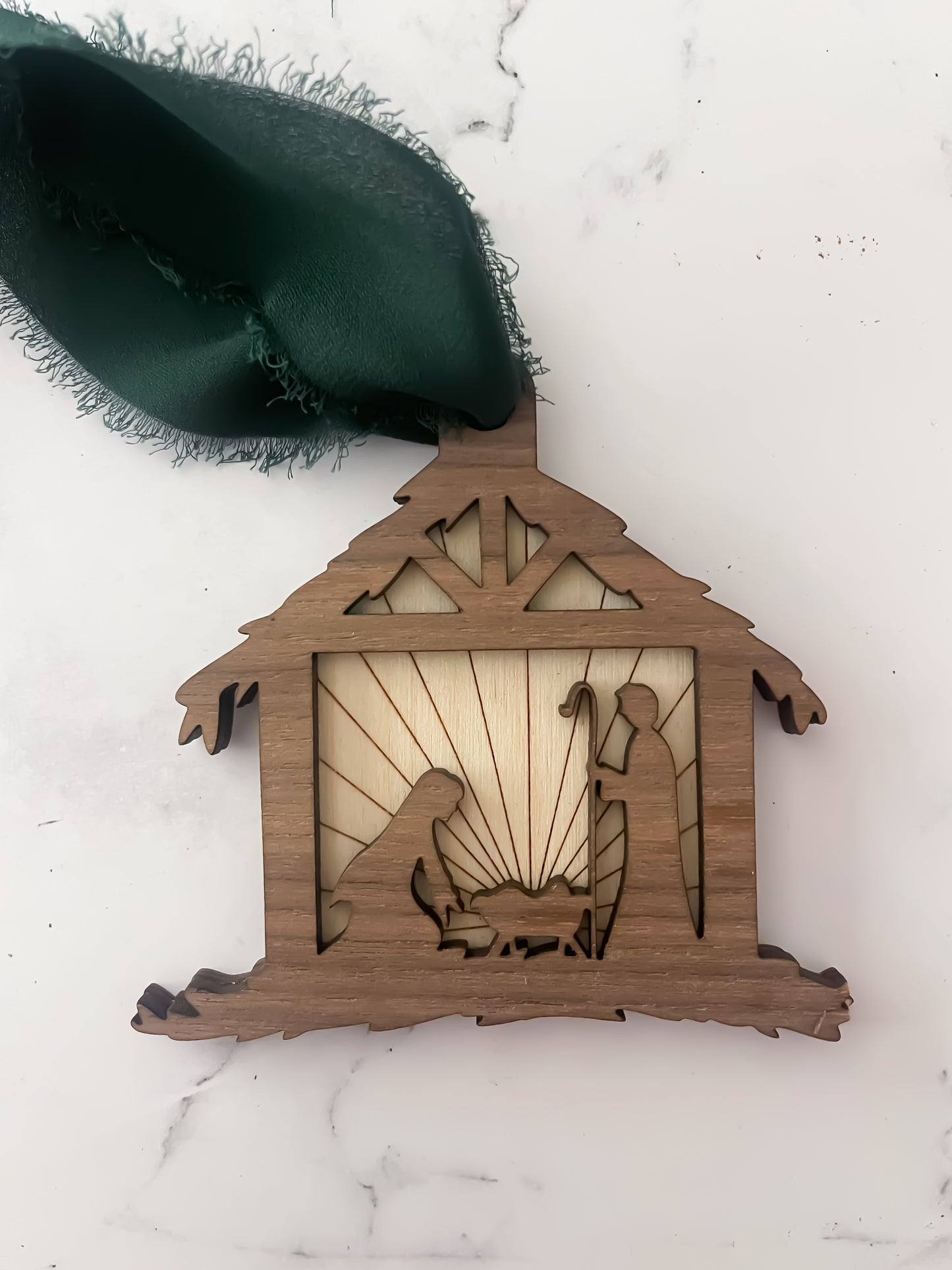 Wooden Nativity Ornament