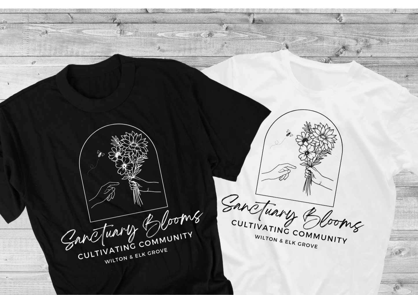 Sanctuary Blooms T-Shirt - Cultivating Community (3 Color Options)